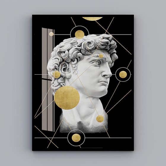 Low-Poly David Bust 3D Model