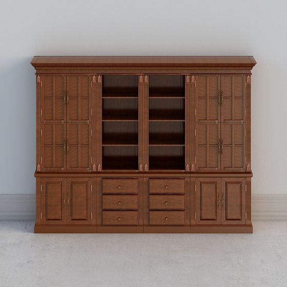Vintage Library Cabinet 3D model