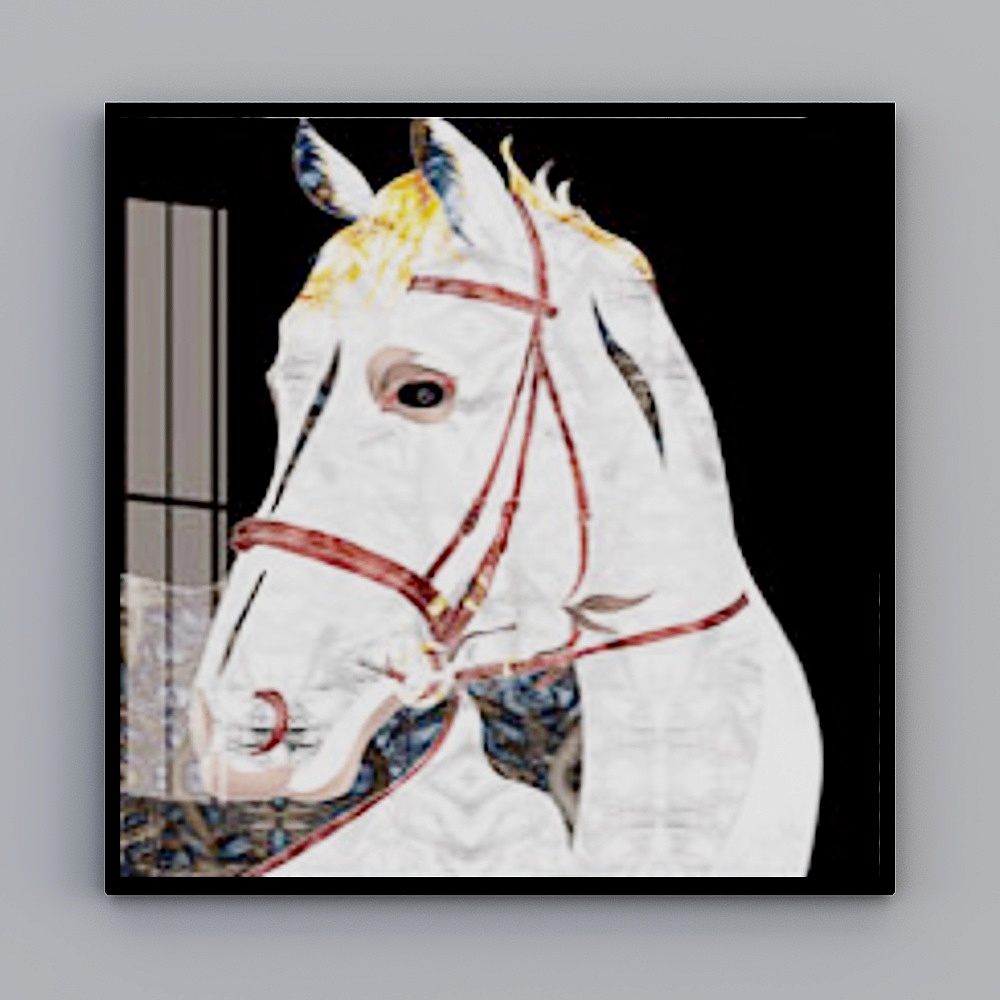 Elland decorative paintingMinimalist picture frame Xuanguan aisle corridor single personality art living room dining room bedroom European square horse horse modern light luxury hanging painting plant