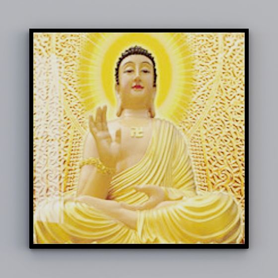 Golden Enlightenment Buddha 3D Model for Creative Projects