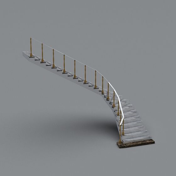 Curved Staircase 3D model