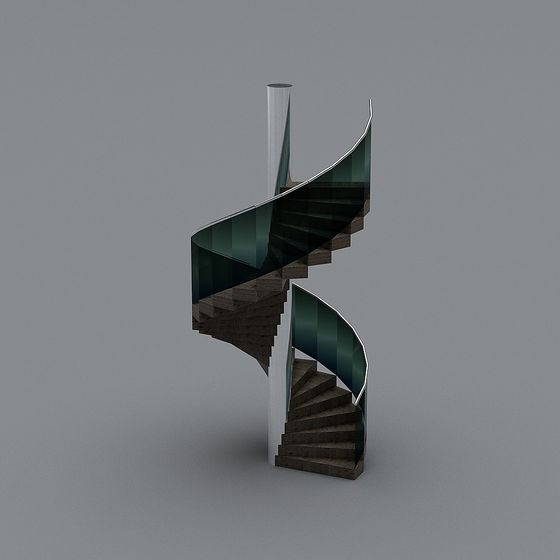 Spiral Glass Staircase 3D model