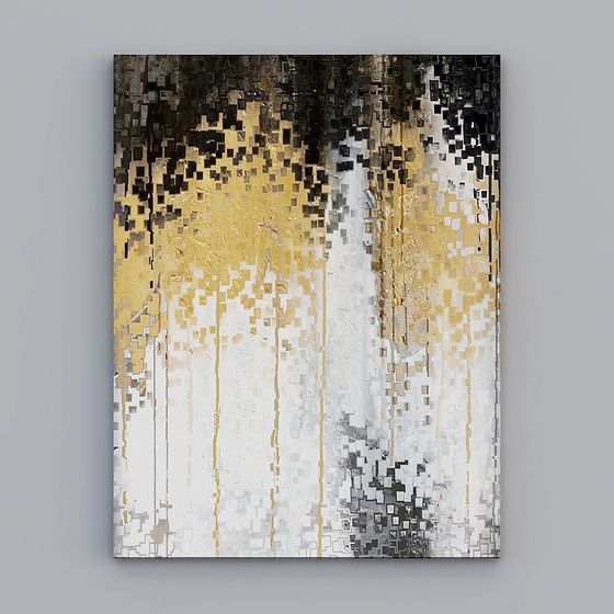 Abstract Pixel Waterfall 3D Model for Creative Projects