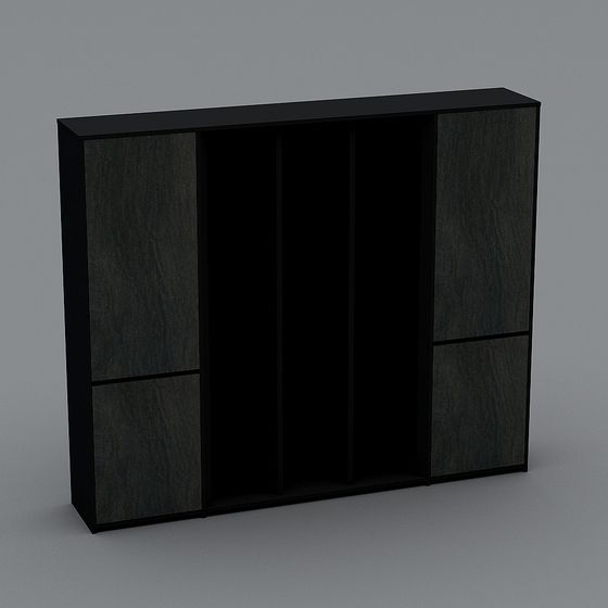 Minimalist Low-Poly Bookshelf 3D model
