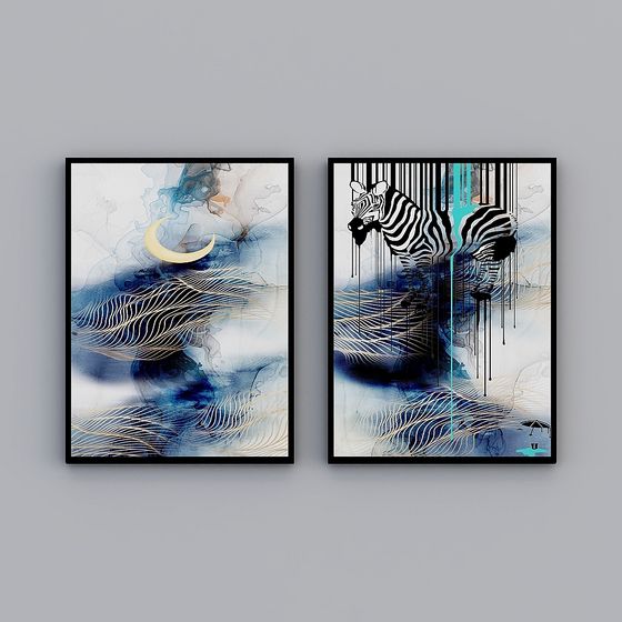 Abstract Nature Diptych 3D Model