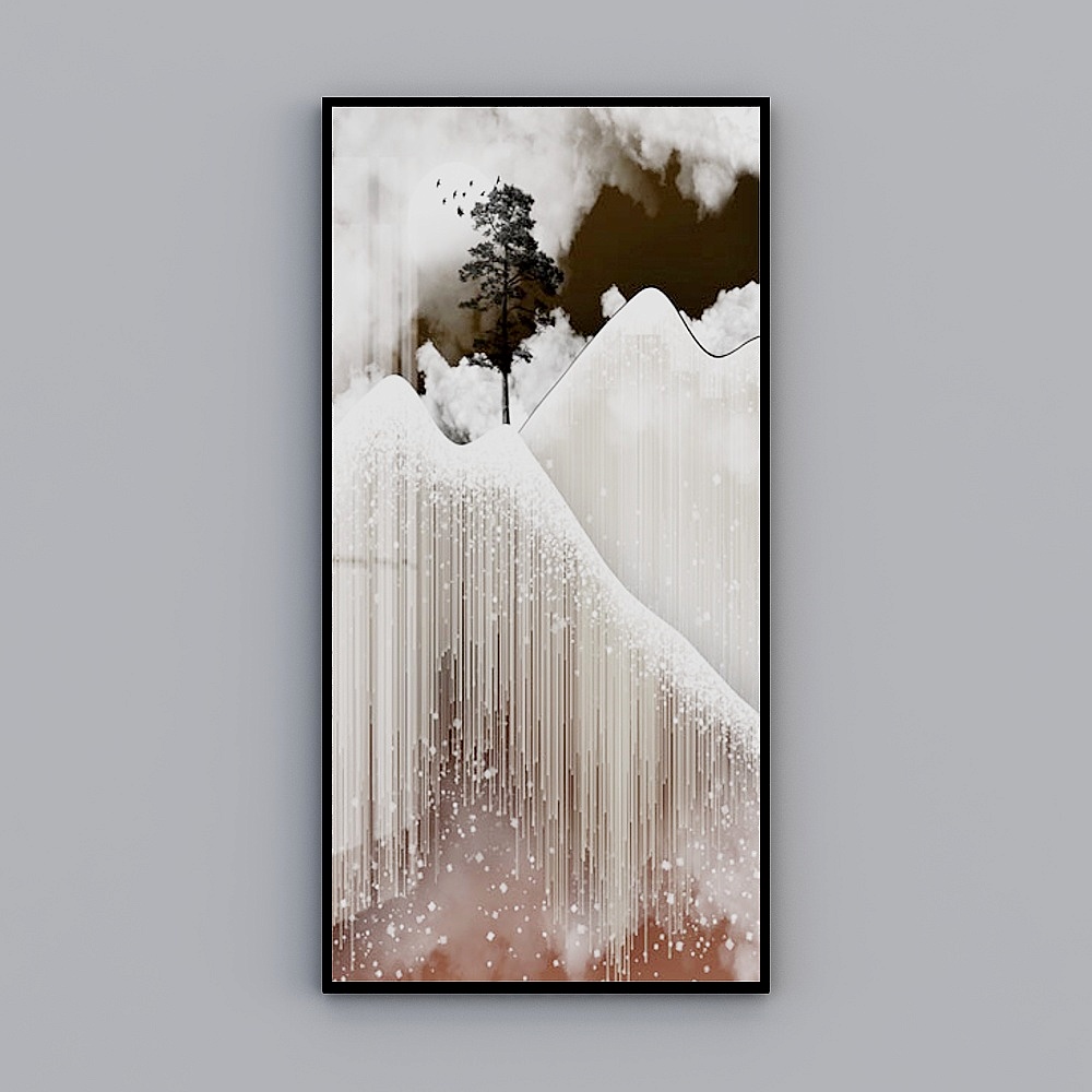 Snowy Solitary Pine 3D model