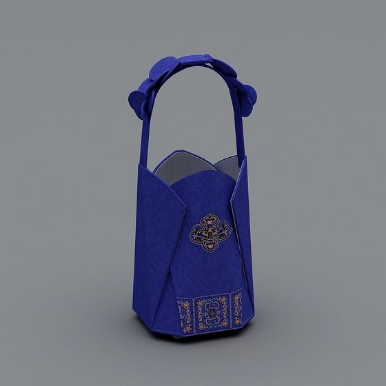 Royal Blue Hexagonal Bag 3D model
