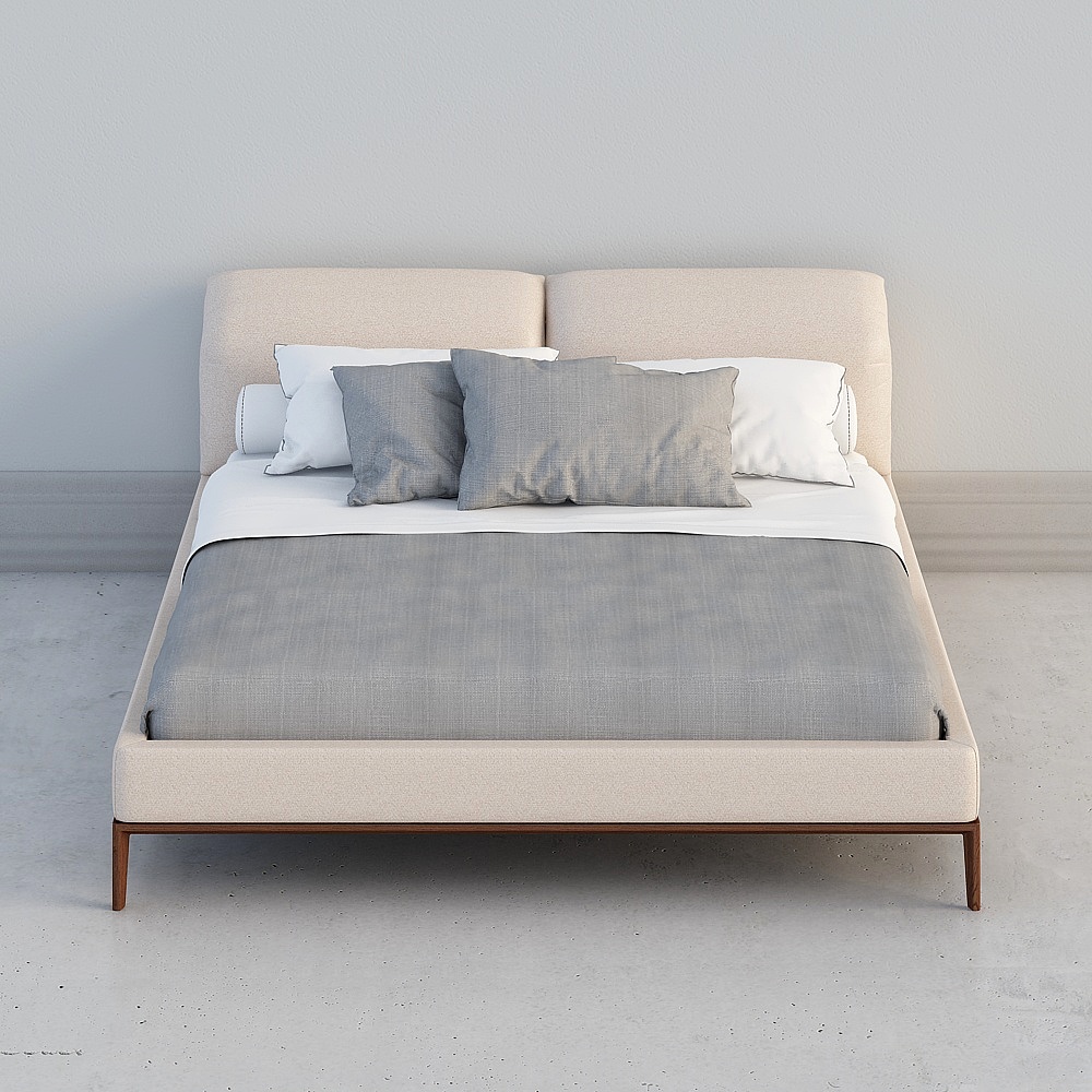Elegant Minimalist Bed Frame 3D model