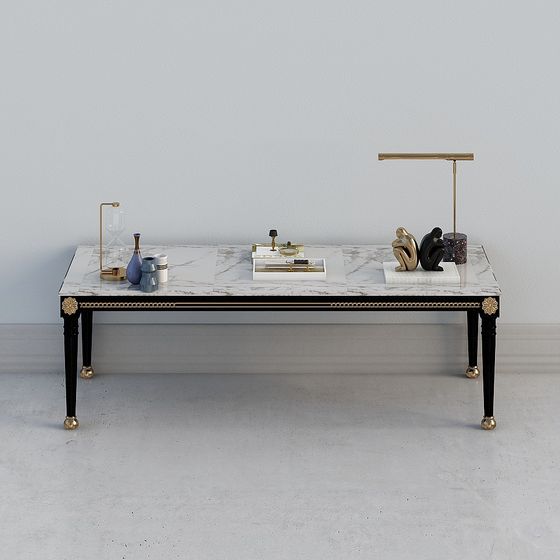 Stylish Marble Office Desk 3D model for Modern Spaces