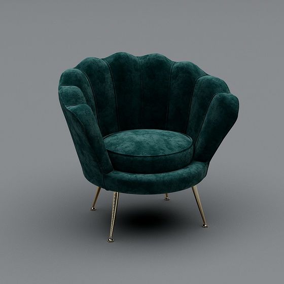 Elegant Shell Chair 3D model for Modern Interiors