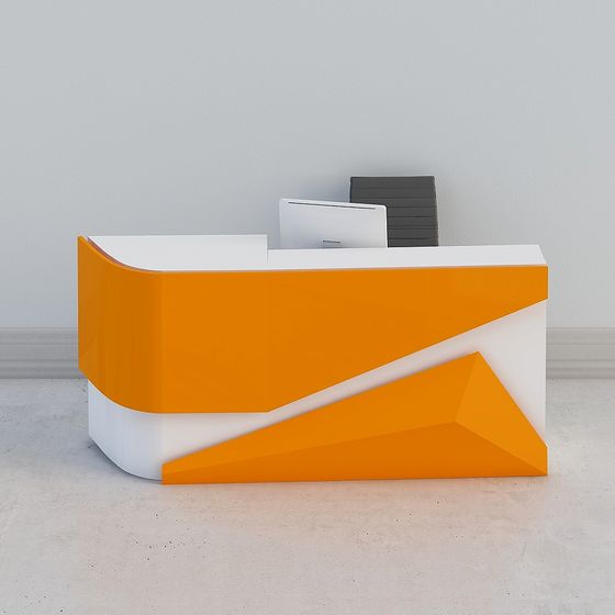 Geometric Charm Reception Desk 3D model