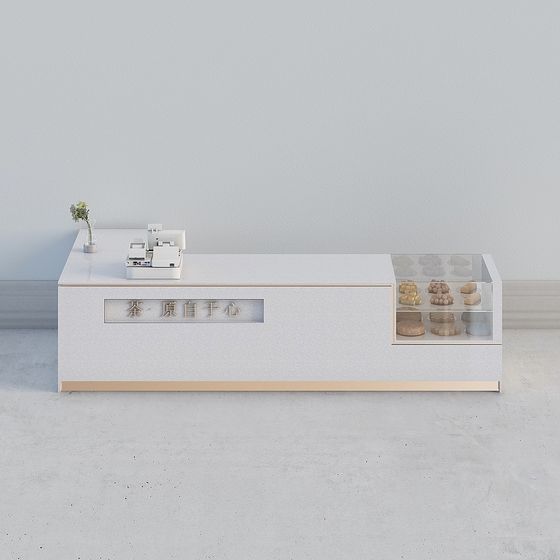 Low-Poly Tea Room Counter 3D model