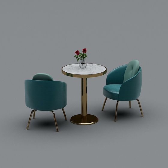 Minimalist Coffee Table and Chair Set 3D model