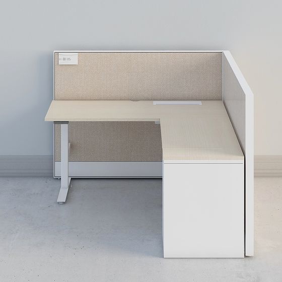 L-Shaped Lifting Table 3D Model for Office
