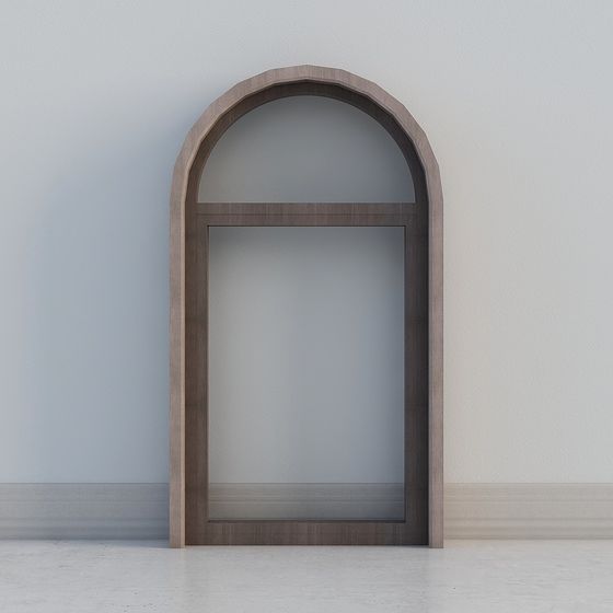 Arched Wooden Door 3D model