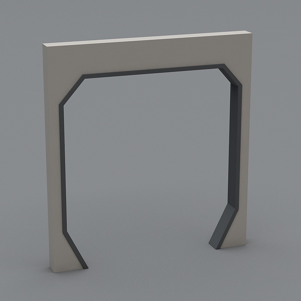 Low-Polygon Modern Door Frame 3D model