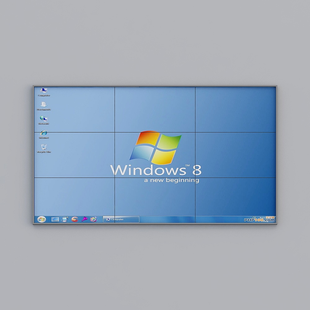 Windows 8 Desktop 3D Model