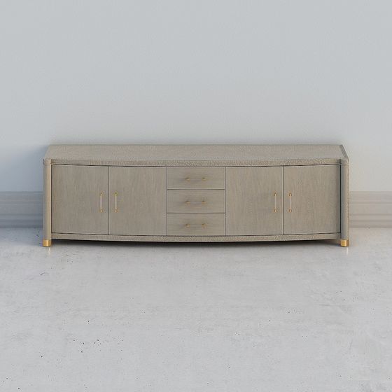 Stylish Low-Polygon TV Stand 3D model