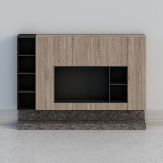 Elegant Low-Poly High-Detail TV Cabinet 3D model