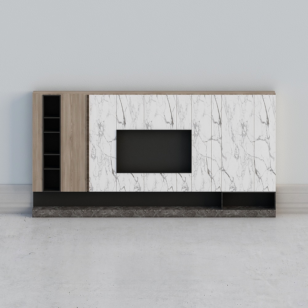 Tường nền treo tivi phòng khách hiện đại -B-5