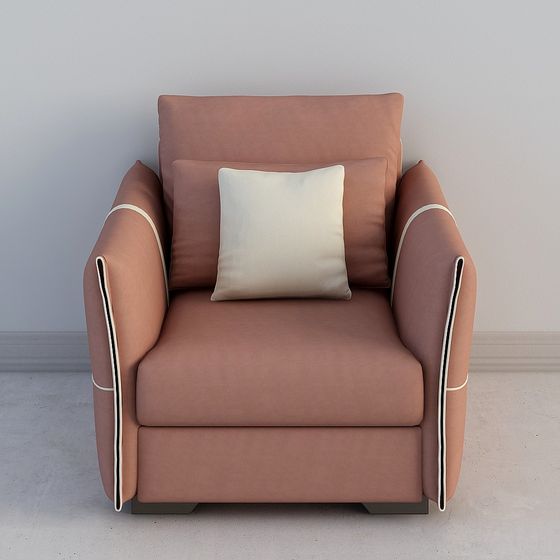 Chic Low-Poly Sofa Chair 3D model for Modern Interiors