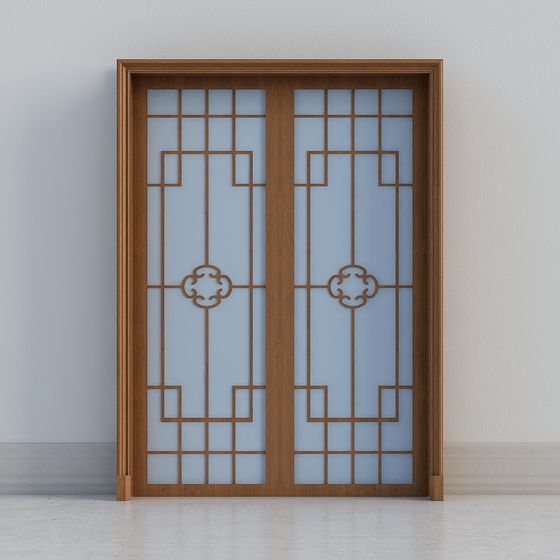 Geometric Glass Door 3D model