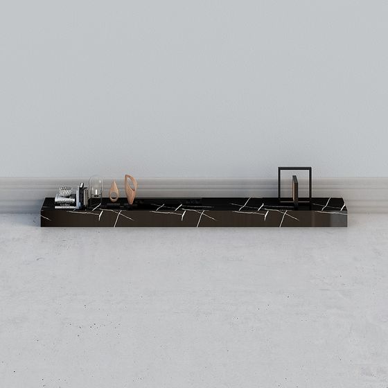 Minimalist Marble TV Cabinet 3D model