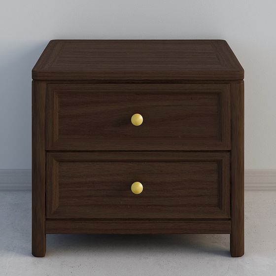 Vintage-Inspired Low-Poly Nightstand 3D model