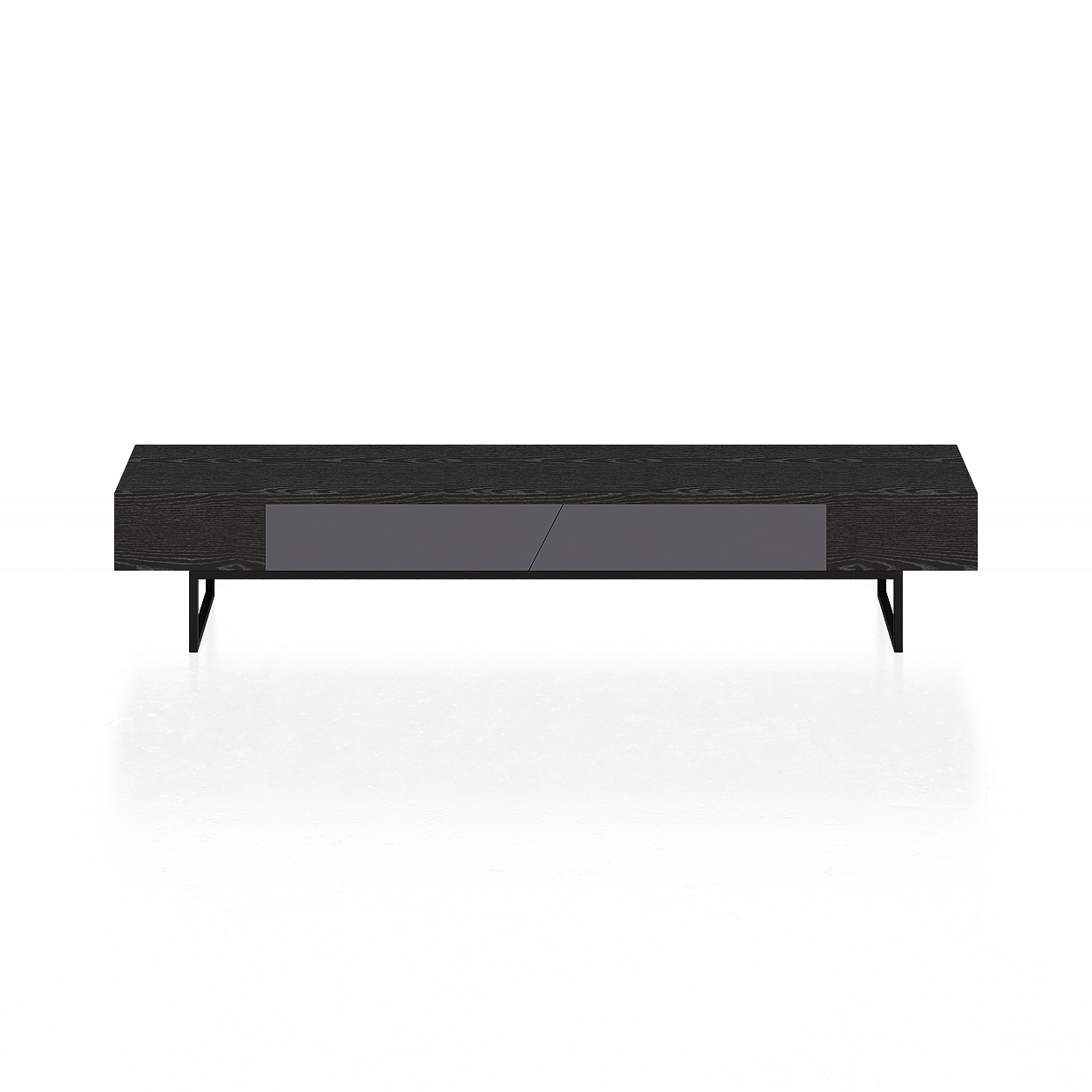 Modern Minimalist TV Stand 3D Model – Wood & Metal Design