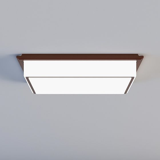 Chic Wooden Frame Light Fixture 3D model for Interiors