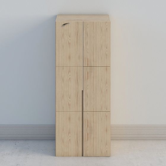 Wood Grain Storage Cabinet 3D model