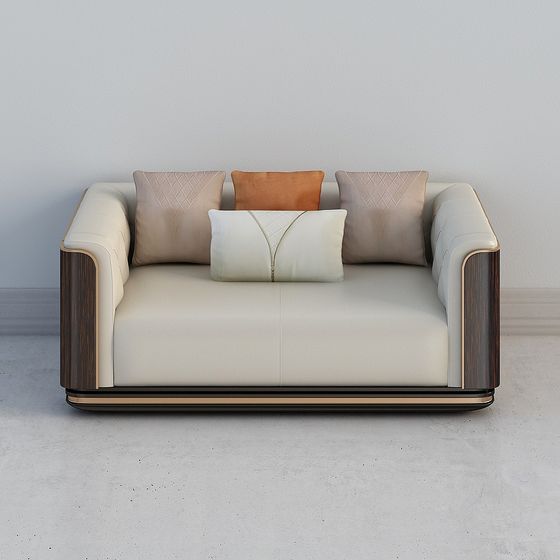 Elegant Low-Poly Sofa 3D model for Modern Interiors