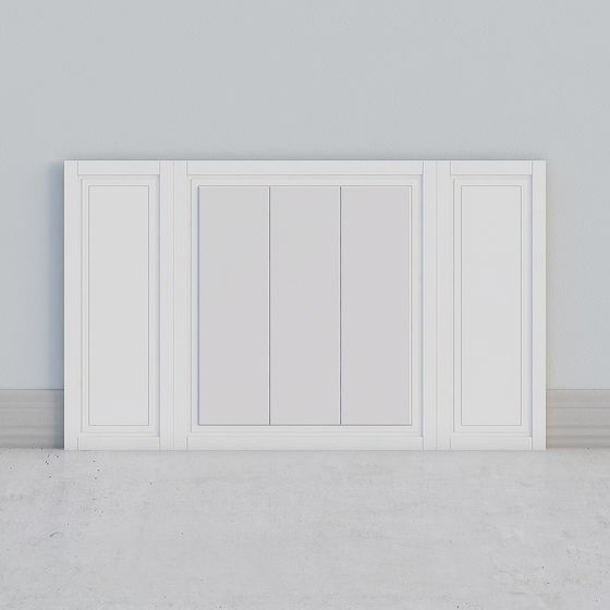 Elegant Low-Polygon Classic Door Panel 3D model