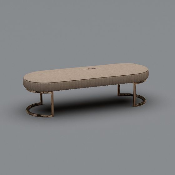 Elegant Low-Poly Bench 3D model