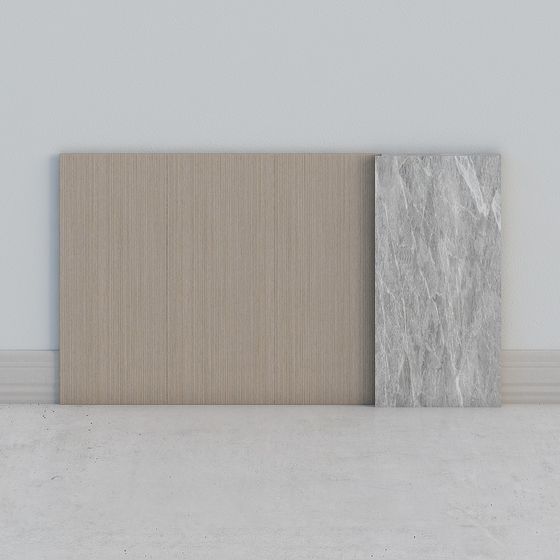 Elegant Wood and Marble 3D model for Modern Interior Design