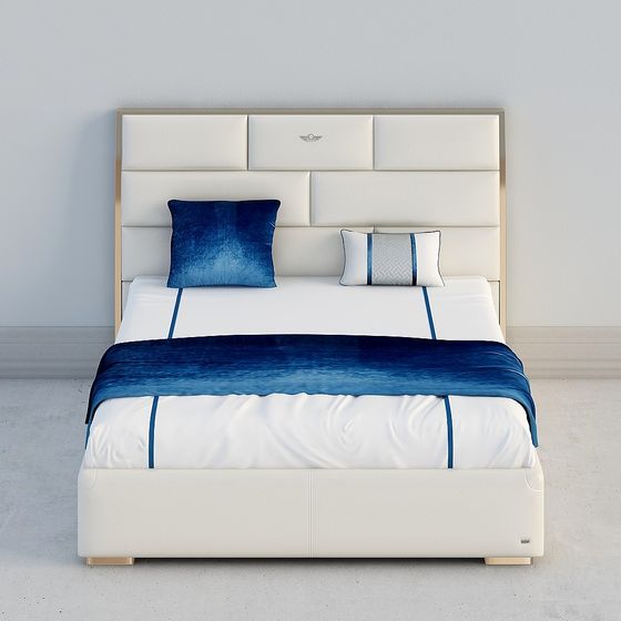 Elegant Low-Poly 3D Bed Model for Modern Interiors