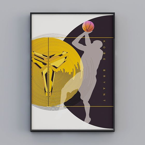 Kobe Bryant Silhouette 3D Model for Artistic Projects