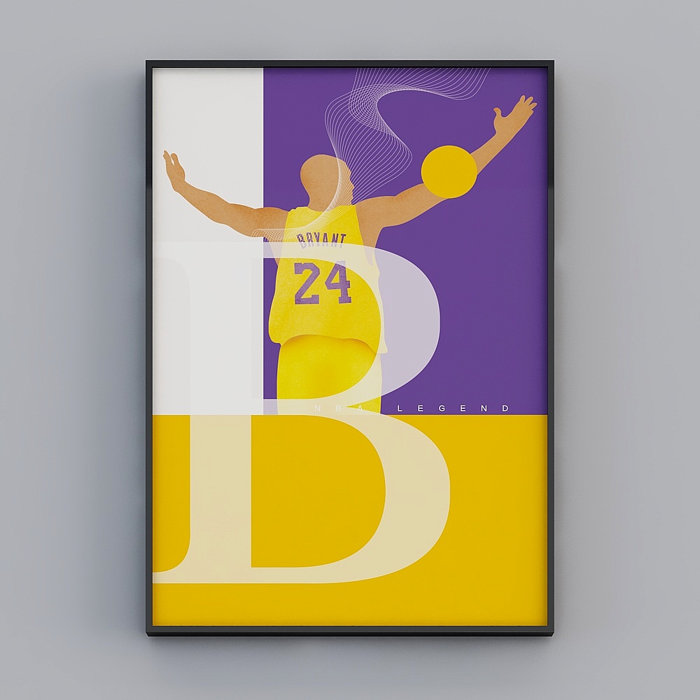 Kobe Bryant 3D Model - Low Polygon Design