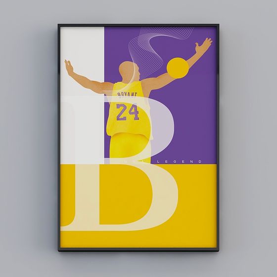 Kobe Bryant 3D Model - Low Poly Style
