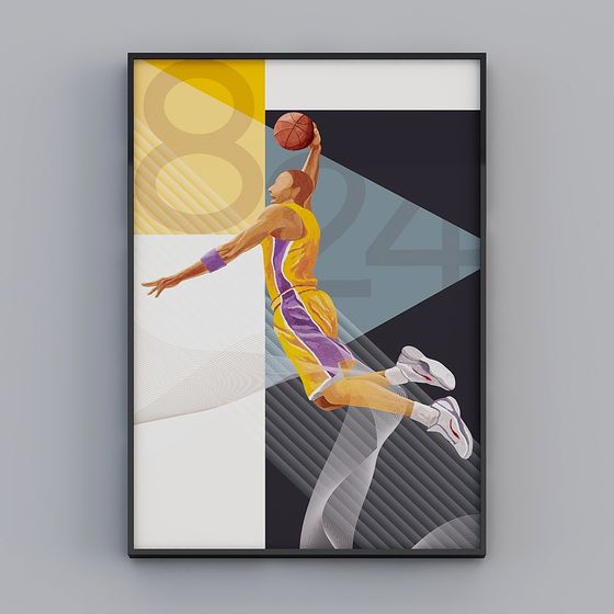 Stylish Basketball Player 3D Model for Design Projects