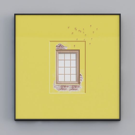 Antique Window 3D model with Low-Poly Style