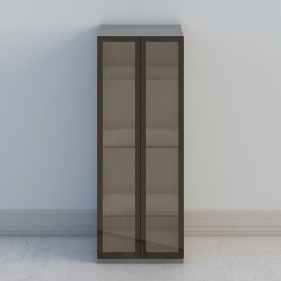 Modern Low-Poly Glass Display Cabinet 3D model
