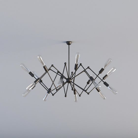Stylish Low-Poly Chandelier 3D model for Modern Design