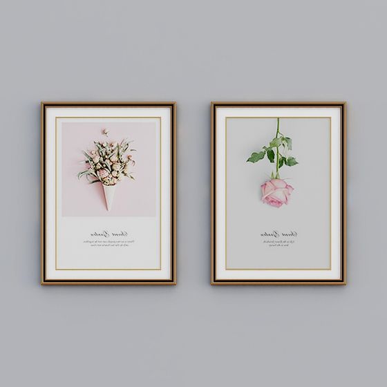 Elegant Floral 3D Model in Soft Pink