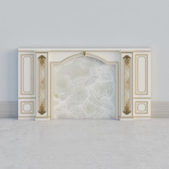 Classical Marble Fireplace 3D model for Modern Spaces