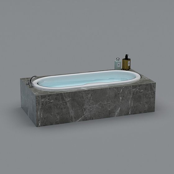 Luxury Marble Bathtub 3D model
