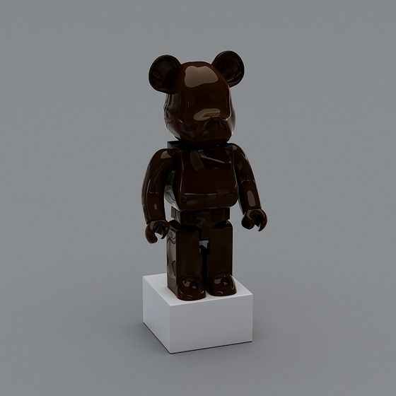 Charming Low Polygon Bear 3D Model
