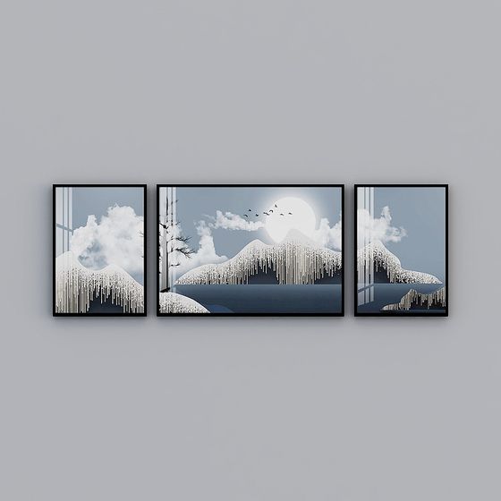 Winter Mountain Scene 3D model