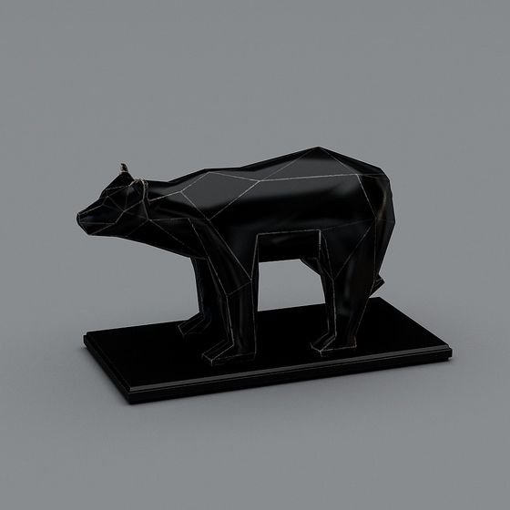 Low Poly Black Bear 3D Model