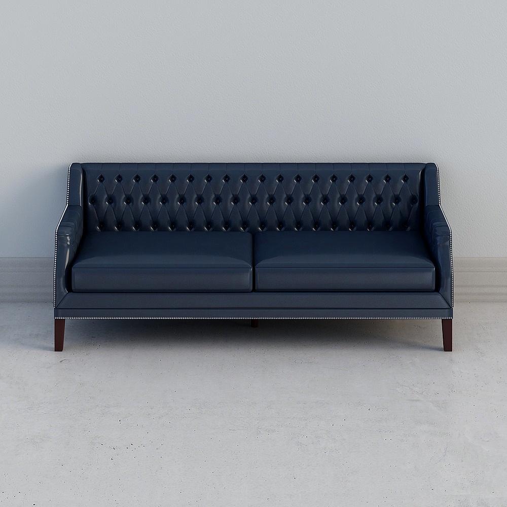 Uefa Art Robert/American pull-down leather sofa leather blue sofa European retro 200R-34